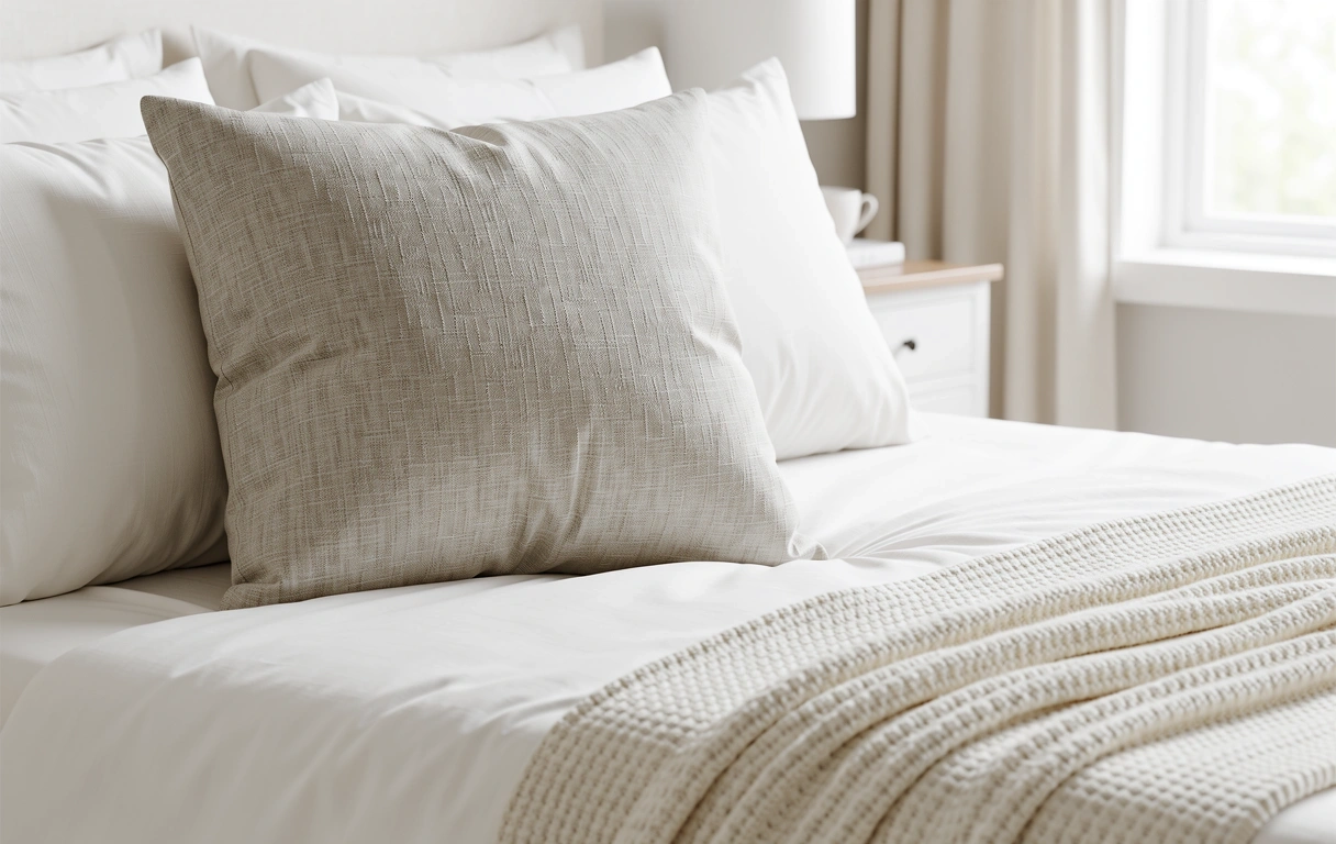 Detail čistého a klidného prostředí pro spánek